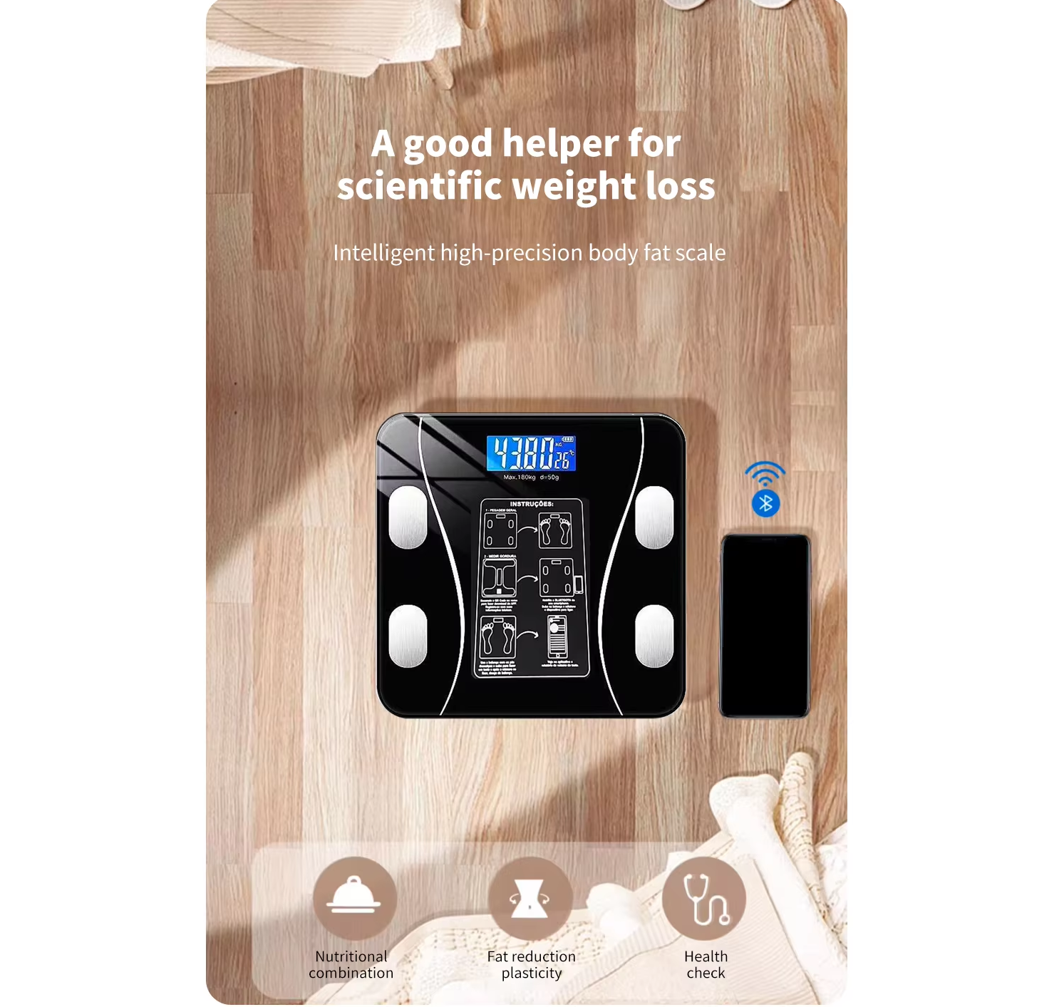 Intelligent Body Fat Scale Charging Electronic Weighing Scale Household Scale Bluetooth Adult Fat Scale Weigh
