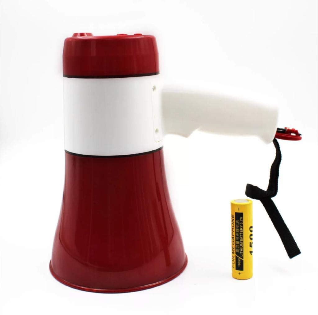 Audio Handheld Megaphone/Bullhorn/Loud Speaker with Rechargeable Battery with Charger - 30 Watts, Range 500 Meters, Memory Card Slot, Sound Recording, Siren