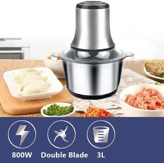 3 Ltrs Stainless Steel Electric Food Chopper 800W Electric Meat Grinder Meat Blenders