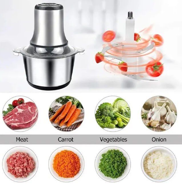 3 Ltrs Stainless Steel Electric Food Chopper 800W Electric Meat Grinder Meat Blenders