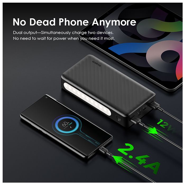 Oraimo Traveler 3 Vision 27000 mAh Superior-high Capacity Power Bank with 3-level Brightness Torch