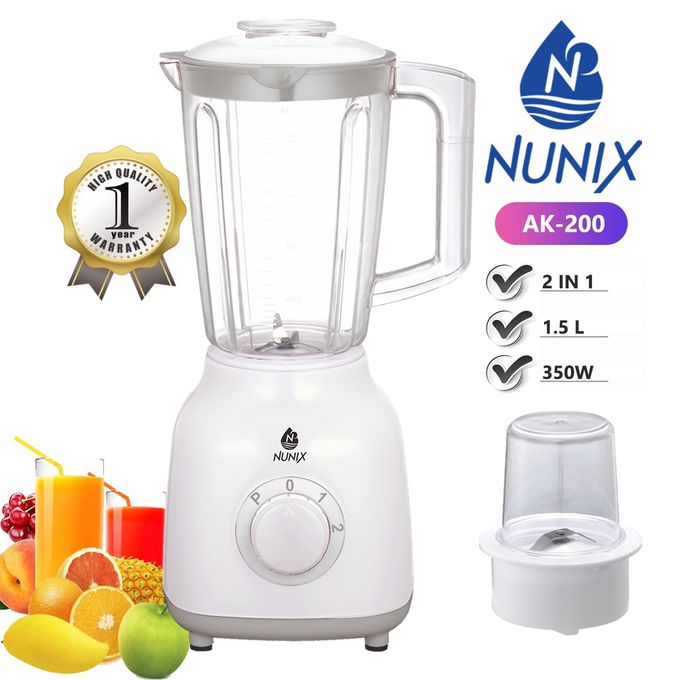 Nunix Powerful Blender 2 In 1 With Grinder Machine 1.5L AK-200
