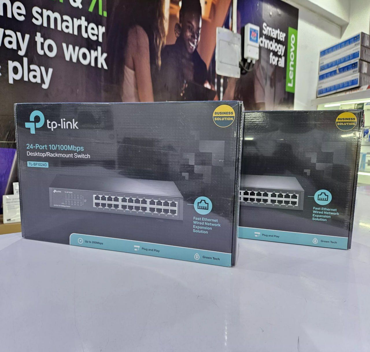 Rackmount TP Link 24 Port 10/100Mbps Fast Ethernet Switch, Plug & Play, Shielded Ports, Fanless, Unmanaged (TL-SF1024D)