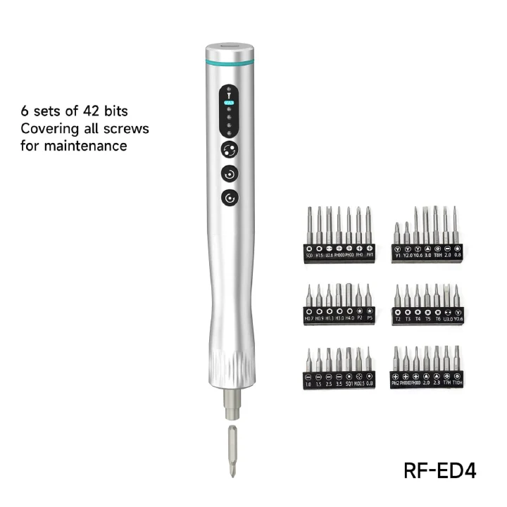 Electric Rechargeable Screwdriver Set 4-Speed Adjustable with 42 Bits Mobile Phone Repair Disassembly