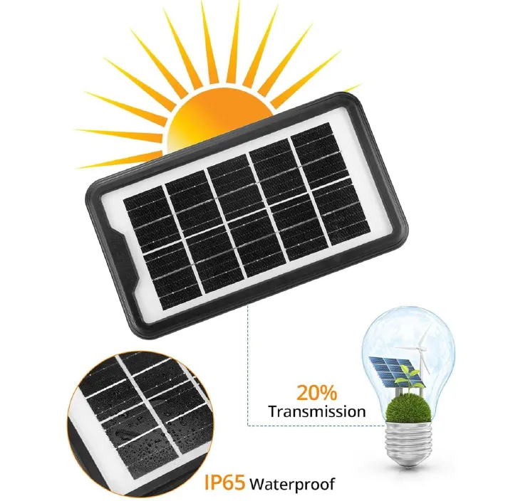 Solar Panel 3W Portable Mini USB Solar Panel Charger with Monocrystalline IP65 Waterproof Multifunctional Solar Charger for Phone Power Bank Camping Lights Lanterns