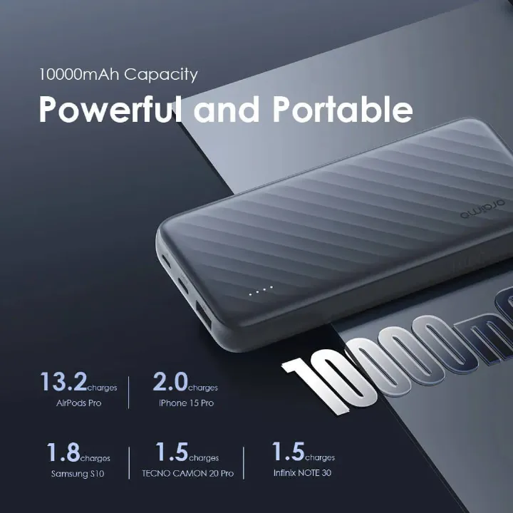 Oraimo Slice Link Pro 10000mAh 22.5W Power Bank with Charging Cables