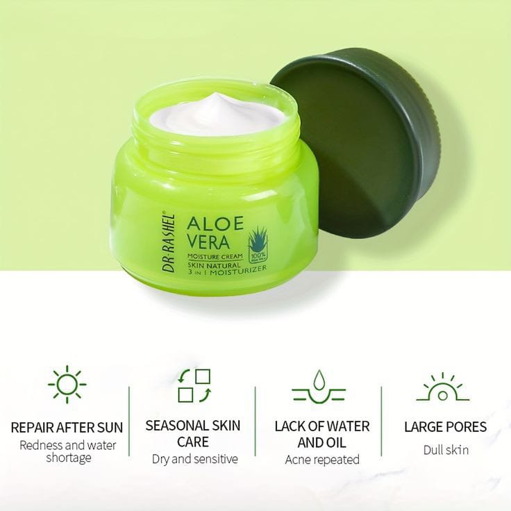 Dr. Rashel Aloe Vera Moisture Cream 3 in 1 Moisturizer - Day/Night Mask, Moisturizing, Smooth & Repair