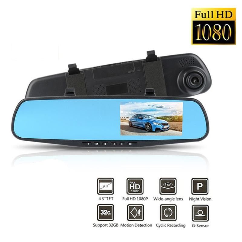 Mirror Car DVR,Camera Full HD 1080P Video, 1080p Rearview Dash Car Camera, Reverse Front And Back Rear Mirror Camera, Car Recorder Dual Dash Camera.