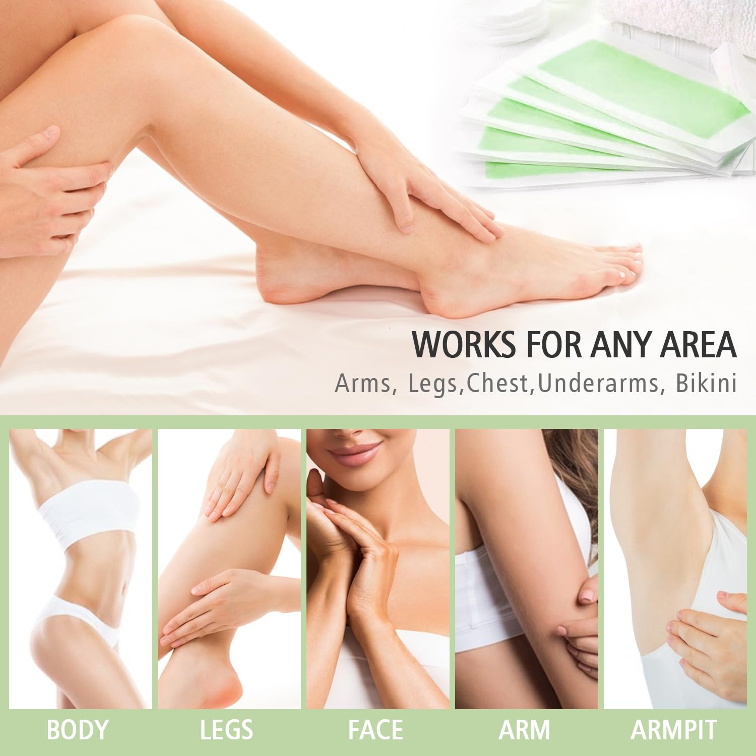 AFFORDABLE!! 40 strips Rapid Hair removal Wax Strips, For Hair Removal Double-side Long Lasting Depilation Women's Safe Wax Paper For Legs/bikini/arm/neck Strips
