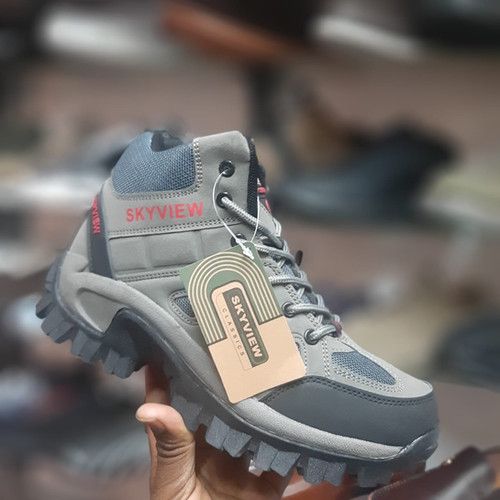 QUALITY SKYVIEW BOOTS WITH FREE PAIR OF SOCKS, OUTDOOR TREKKING AND HIKING BOOTS AT AFFORDABLE PRICES, GREY, BROWN AND GREEN