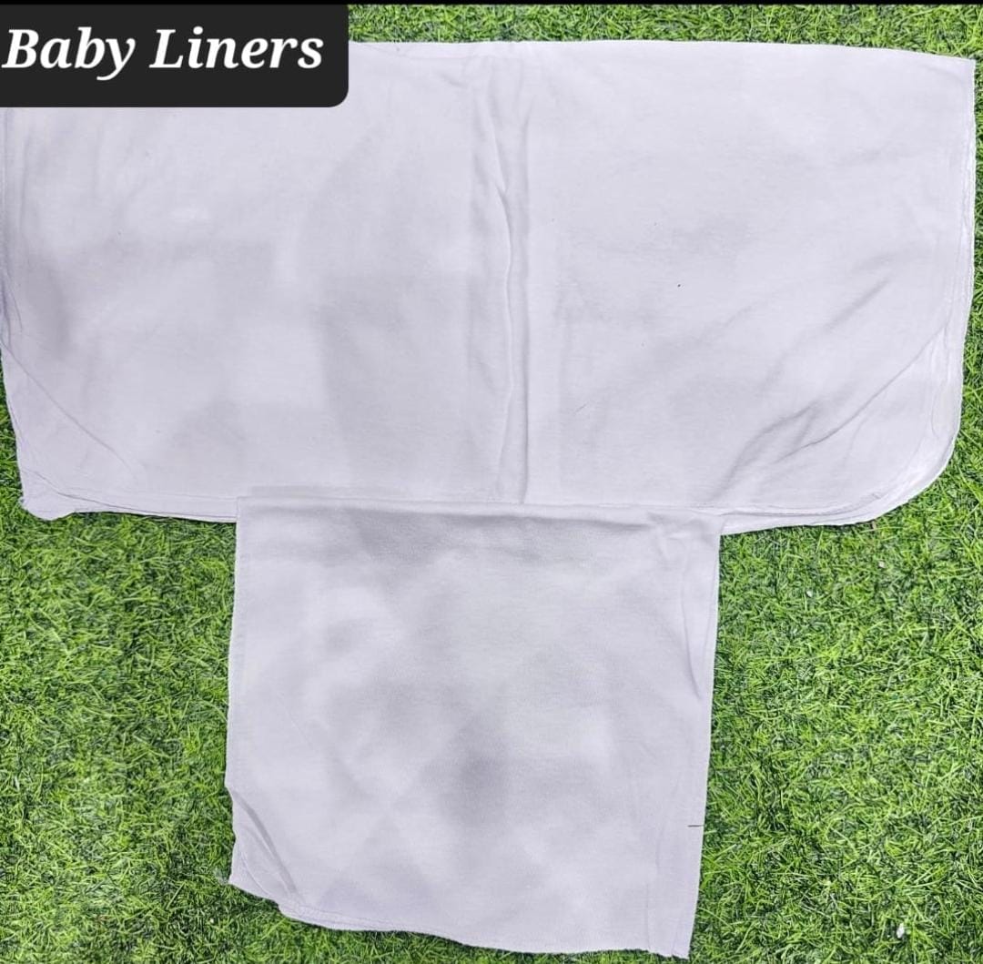 6 PCS WHITE FASHION BABY LINERS, WASHABLE BABY LINERS SOFT PURE COTTON