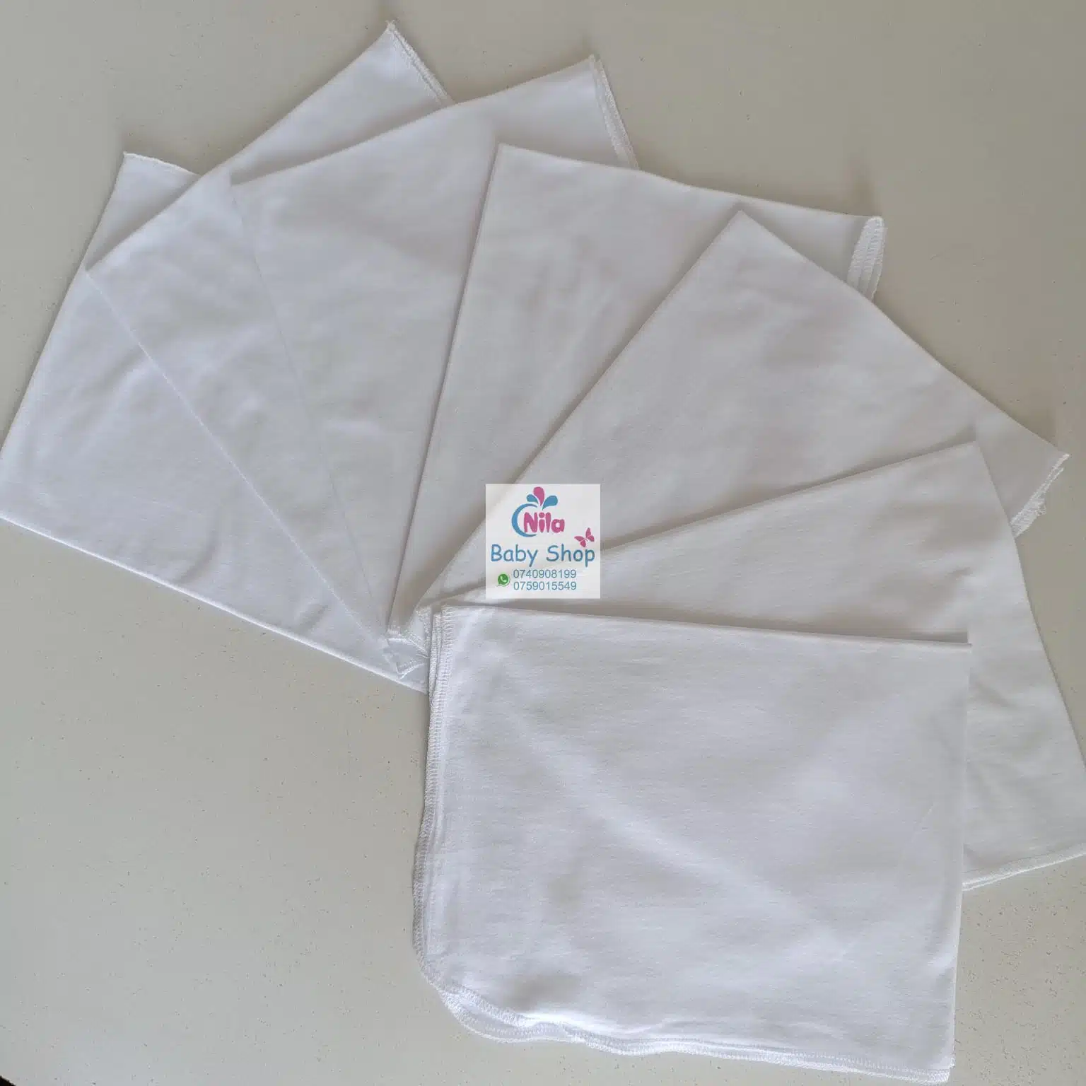 6 PCS WHITE FASHION BABY LINERS, WASHABLE BABY LINERS SOFT PURE COTTON