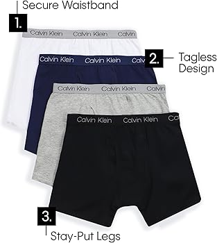 CLASSIC 3 PACK CALVIN KLEIN BOXERS, BREATHABLE TRENDY COTTON UNDERWEAR.