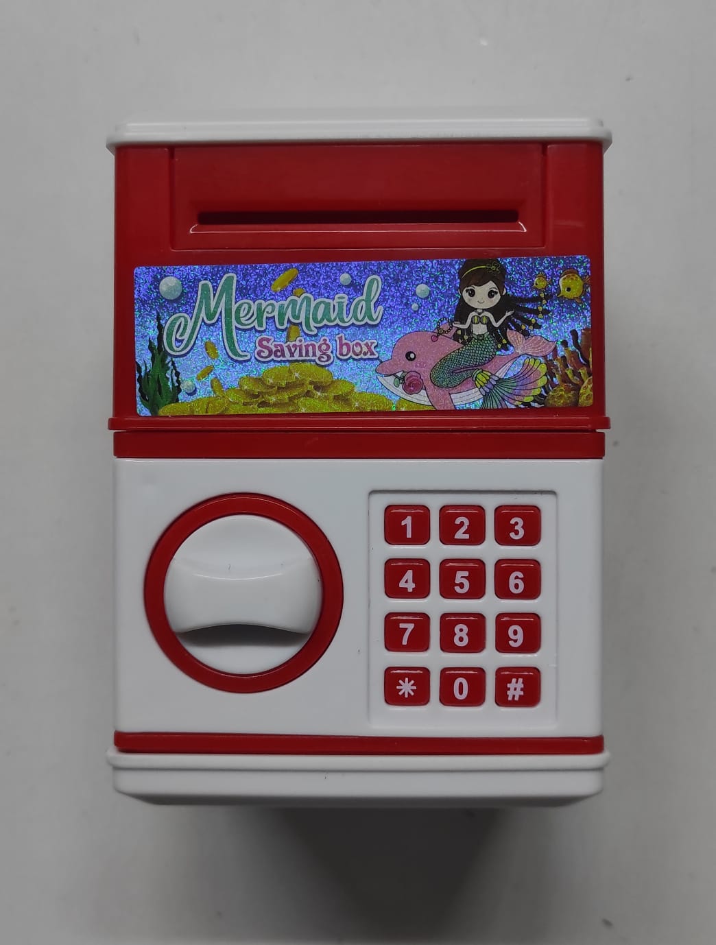 Manual Mini Kids Home Bank, Cash Coins Saving Box, ATM Money Boxes,Piggy Bank deposit box Key Lock Piggy bank note Cash Saving Money Box Counter, Mini Safe deposit Box Child Gift size:11*8*7.5cm