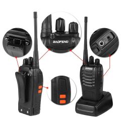Rechargeable Baofeng 888S Walkie Talkies - ong Range with Earpieces for Adults, 16 Channel Professional Handheld Two-Way Radios Including Li-ion Battery and Charger