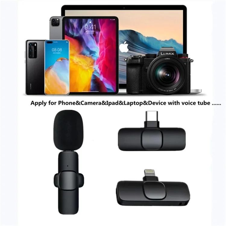 Portable Wireless Lavalier Microphone for Audio and Video Recording, Compatible with iPhone, Android, Ideal for Live Streaming, Gaming, and Mobile Phones