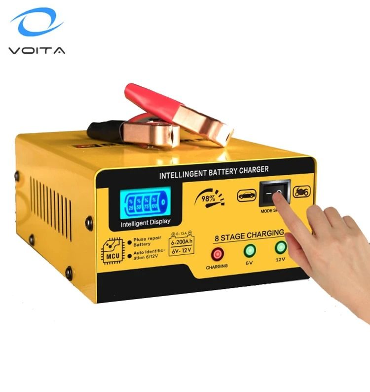15A Smart Battery Trickle Charger Maintainer for 6V and 12V Car Batteries - Pulse Repair Deep Cycle Charger Automotive Desulfator Ideal for Cars, Motorcycles, Trucks, Boats, Lawn Mowers, and More
