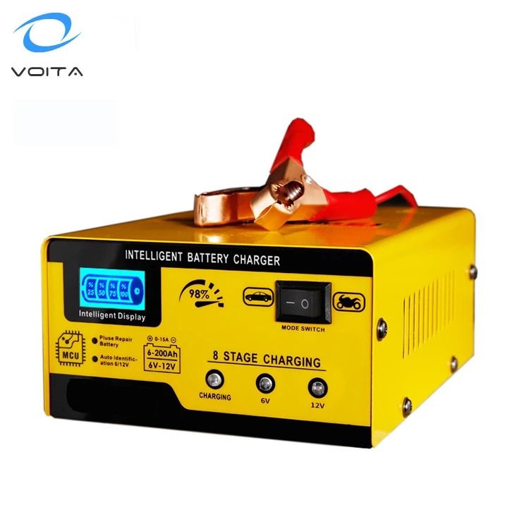 15A Smart Battery Trickle Charger Maintainer for 6V and 12V Car Batteries - Pulse Repair Deep Cycle Charger Automotive Desulfator Ideal for Cars, Motorcycles, Trucks, Boats, Lawn Mowers, and More