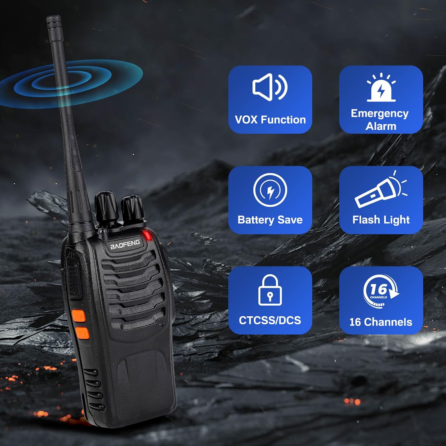 1 PAIR BaoFeng Twin Pack BF-888S UHF FM Transceiver High Illumination Flashlight Walkie Talkie Two-Way Radio