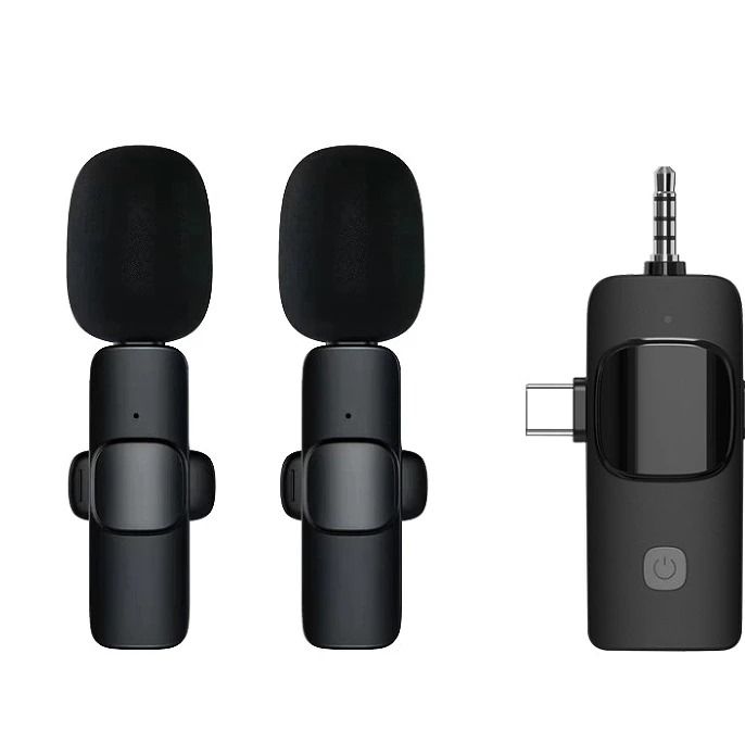 Mobile Vlogging Kit: Single Wireless Lavalier Microphone System with Compact Transmitter, Detachable Windshield, and LED Status Indicators