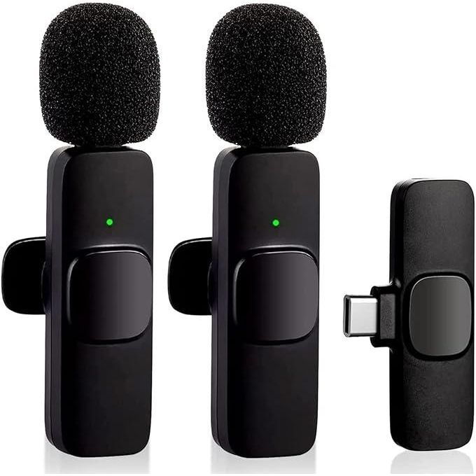 Mobile Vlogging Kit: Single Wireless Lavalier Microphone System with Compact Transmitter, Detachable Windshield, and LED Status Indicators