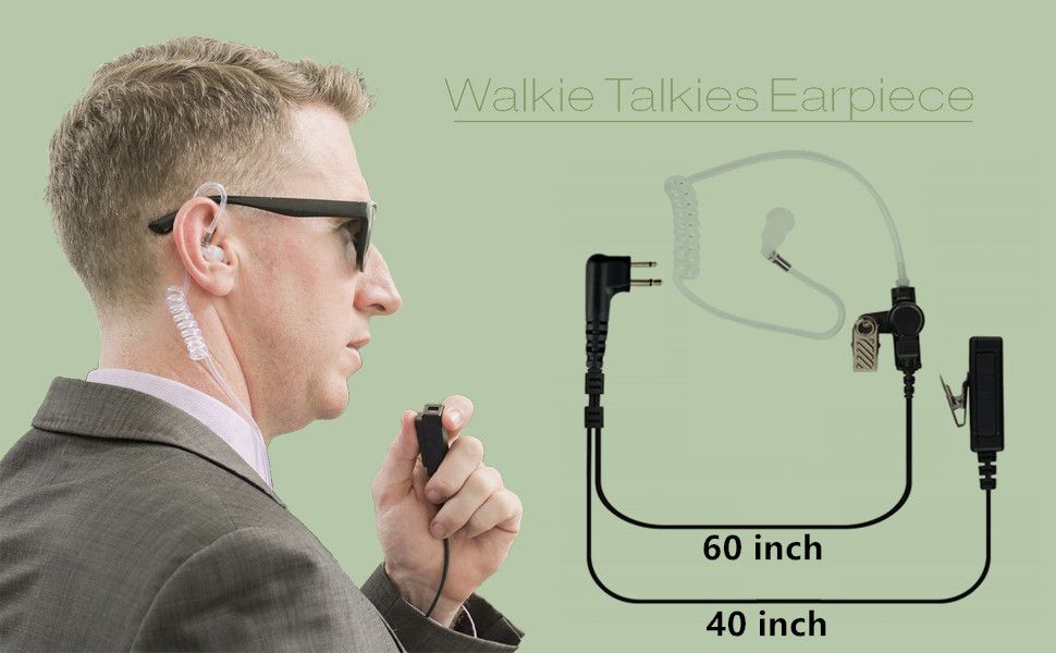 Fbi style earphones for walkie talkies