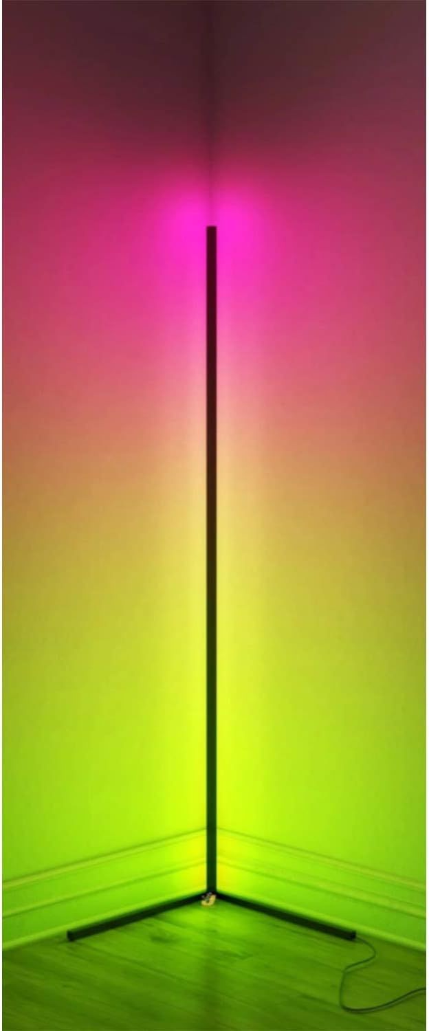RGB LED Corner Lamp – Modern Minimalist Floor Standing Light with Remote Control & Music Sync for Mood Lighting in Bedrooms & Gaming Spaces