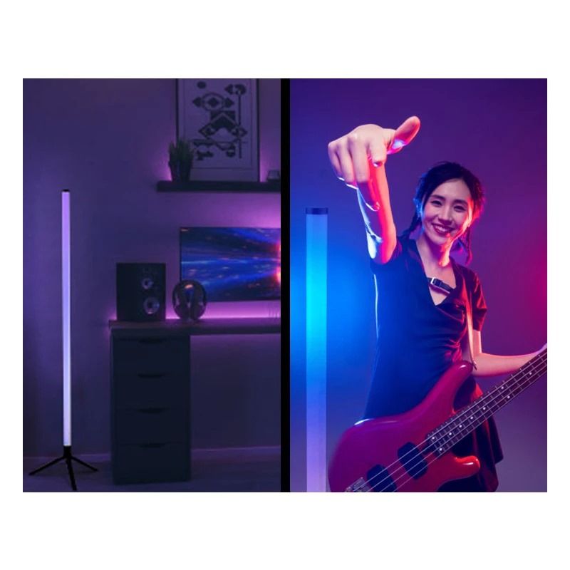 RGB LED Corner Lamp – Modern Minimalist Floor Standing Light with Remote Control & Music Sync for Mood Lighting in Bedrooms & Gaming Spaces