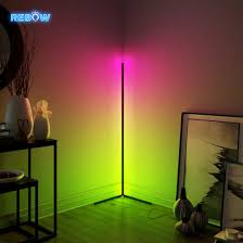 RGB LED Corner Lamp – Modern Minimalist Floor Standing Light with Remote Control & Music Sync for Mood Lighting in Bedrooms & Gaming Spaces
