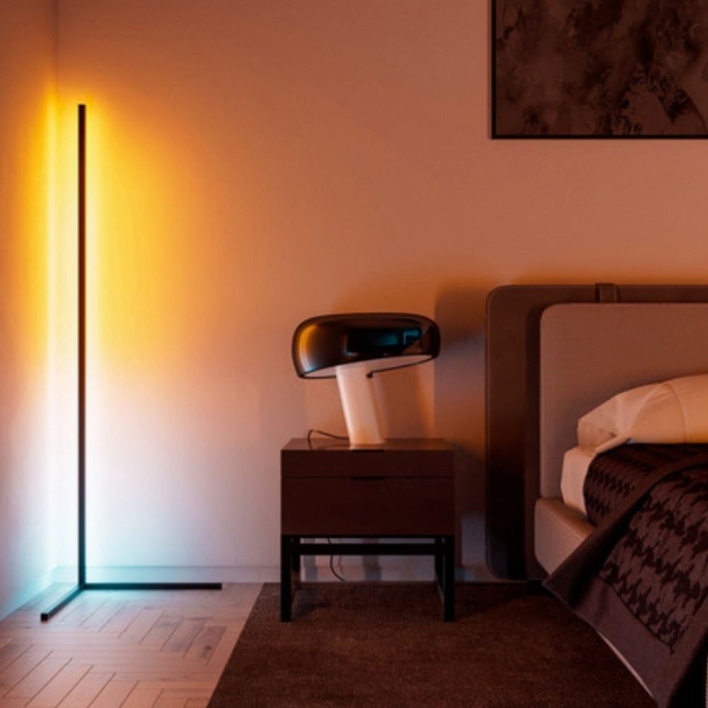 RGB LED Corner Lamp – Modern Minimalist Floor Standing Light with Remote Control & Music Sync for Mood Lighting in Bedrooms & Gaming Spaces