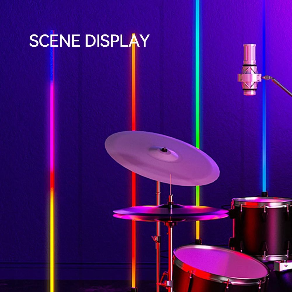 RGB LED Corner Lamp – Modern Minimalist Floor Standing Light with Remote Control & Music Sync for Mood Lighting in Bedrooms & Gaming Spaces