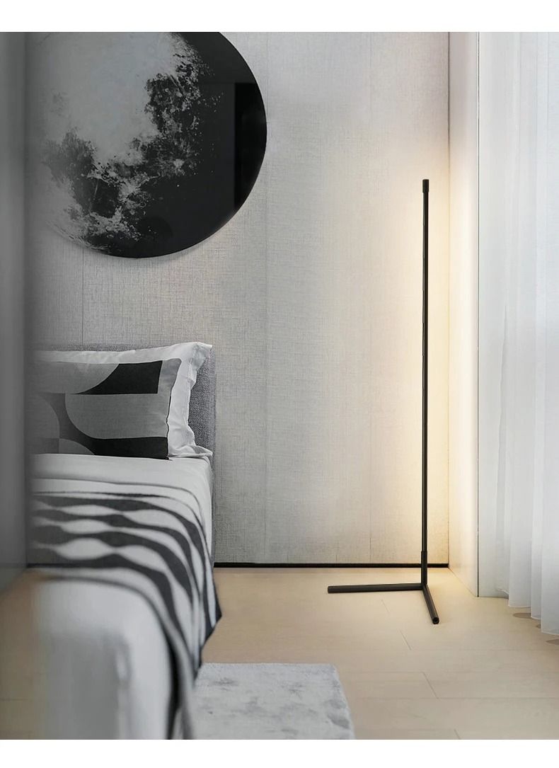 RGB LED Corner Lamp – Modern Minimalist Floor Standing Light with Remote Control & Music Sync for Mood Lighting in Bedrooms & Gaming Spaces