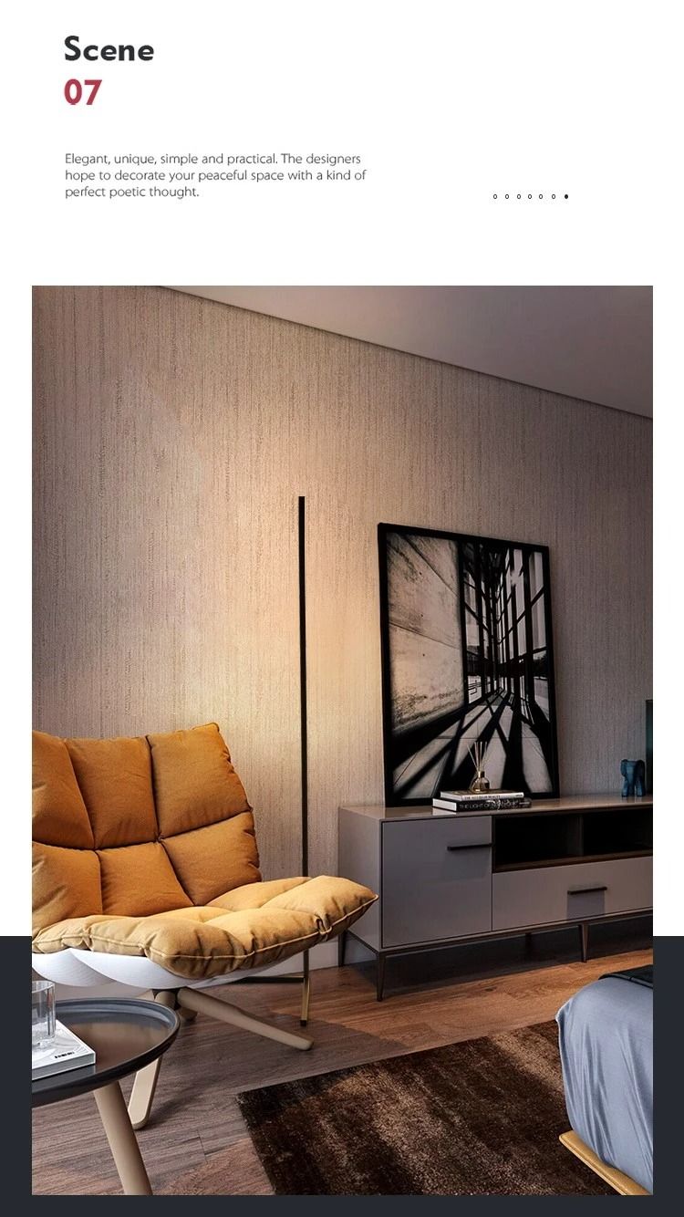 RGB LED Corner Lamp – Modern Minimalist Floor Standing Light with Remote Control & Music Sync for Mood Lighting in Bedrooms & Gaming Spaces