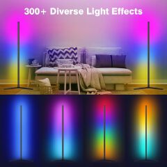 RGB Corner Floor Lamp – Modern LED Standing Light with Remote & App Control, Ambient Mood Lighting for Bedroom, Living Room, Gaming & Home Decor