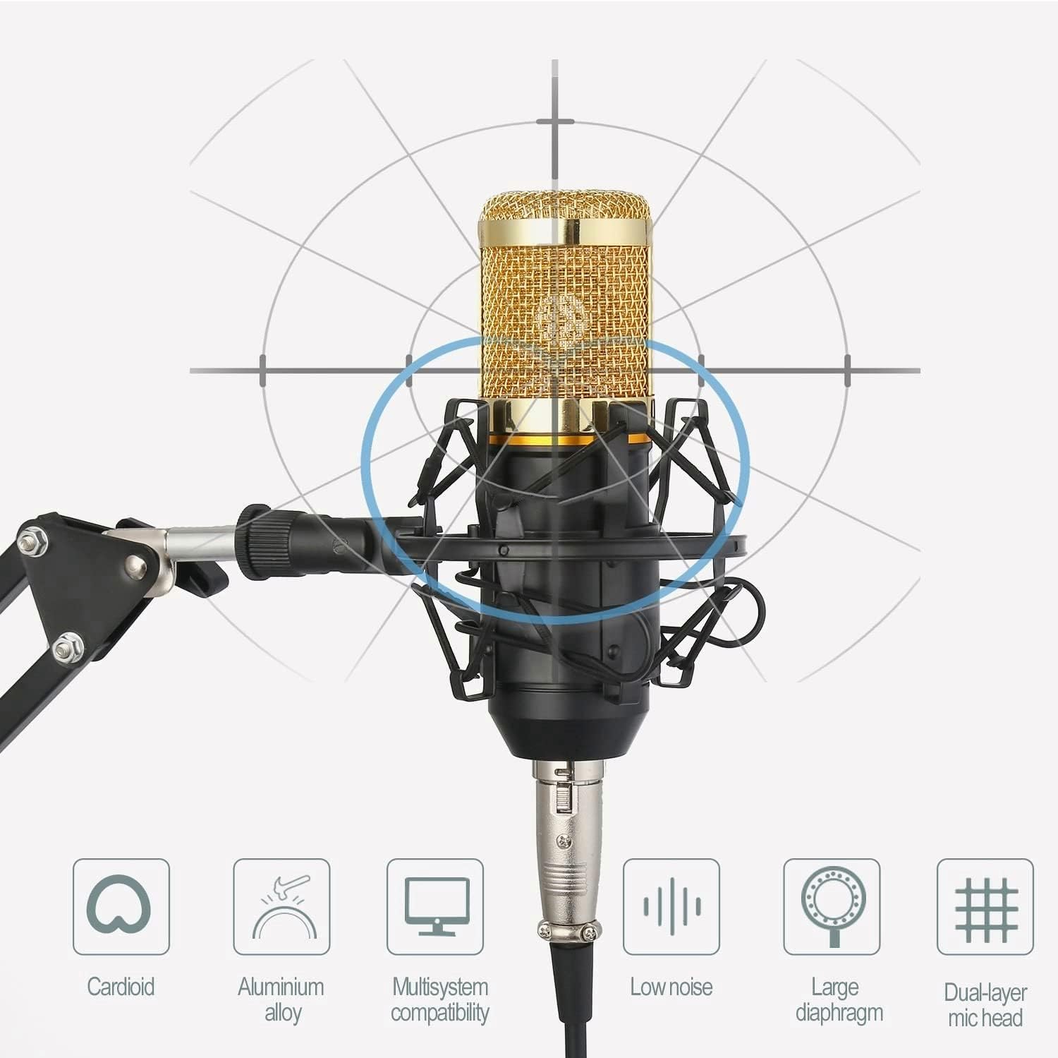 BM800 Live Streaming Microphone with V8 Mixer – Podcast & Karaoke Recording Kit