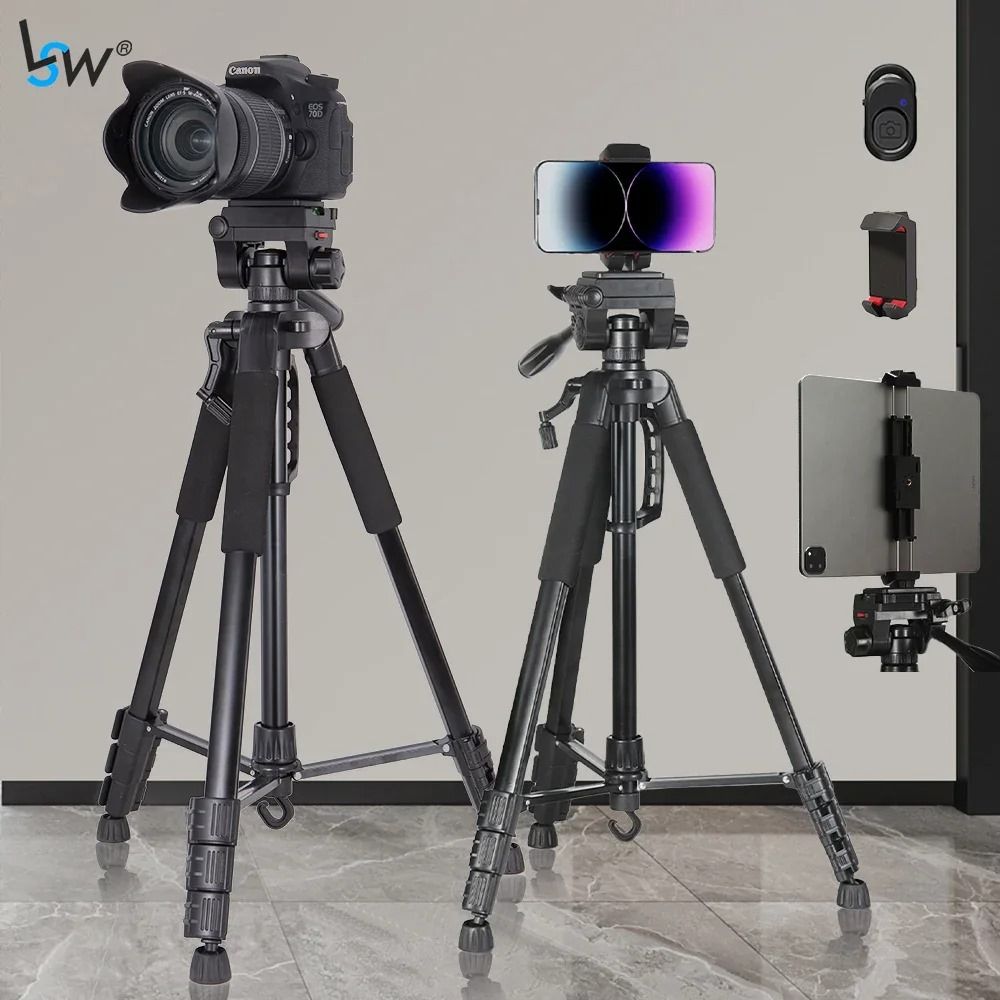 3366 Adjustable Phone and SLR Camera Tripod Stand with Maximum Height of 1.4 Meters for Enhanced Stability and Versatile Shooting Options