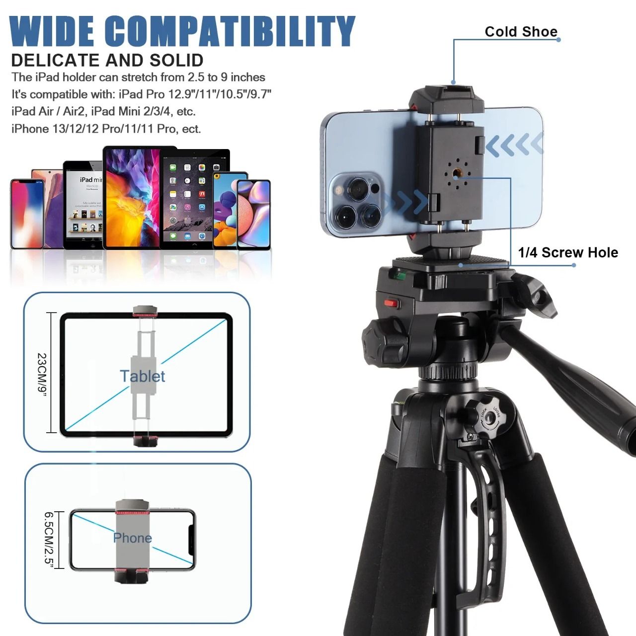 3366 Adjustable Phone and SLR Camera Tripod Stand with Maximum Height of 1.4 Meters for Enhanced Stability and Versatile Shooting Options