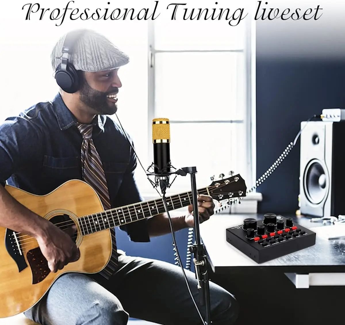 BM800 Podcast Microphone with V8 Sound Card – Studio Quality Condenser Mic for Singing, Recording, Gaming, Streaming, Karaoke & Online Shows