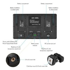 U600 LED light video light kit with 2.1m tripod, rechargeable and plug-powered camera video light, 3200K-5600K camera video light, rechargeable and plug-powered video conference live light