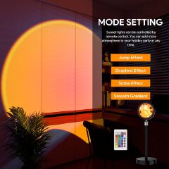 Sunset Lamp Projector,180 Degree Rotation Sun Projection Light Led Night Light Floor Lamp with USB Port,Sunset Lamps for Photography Party Bedroom Decor,Christmas Gifts for Women