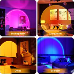 Sunset Lamp Projector,180 Degree Rotation Sun Projection Light Led Night Light Floor Lamp with USB Port,Sunset Lamps for Photography Party Bedroom Decor,Christmas Gifts for Women