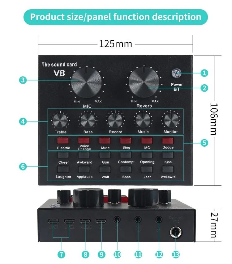 BM800 V8 Sound Card Studio Microphone Set | Professional Condenser Mic for Live Streaming, Podcasting, Karaoke, Gaming, Voice Recording & Home Studio Setup