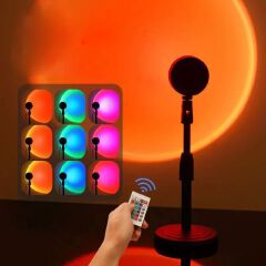 Sunset Lamp USB LED Sunset Projector Light 180° Rotating Mood Lamp for Photography, Bedroom Decor, Selfie, Rainbow Light, Home Decoration