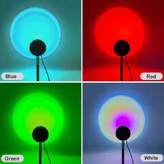 Sunset Lamp USB LED Sunset Projector Light 180° Rotating Mood Lamp for Photography, Bedroom Decor, Selfie, Rainbow Light, Home Decoration