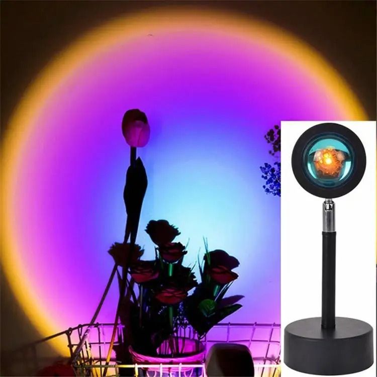 High Quality Sunset Projector Lamp with 16 Colors LED Mood Light for Photoshoot, TikTok Videos, Aesthetic Room Lighting, Home and Studio Décor