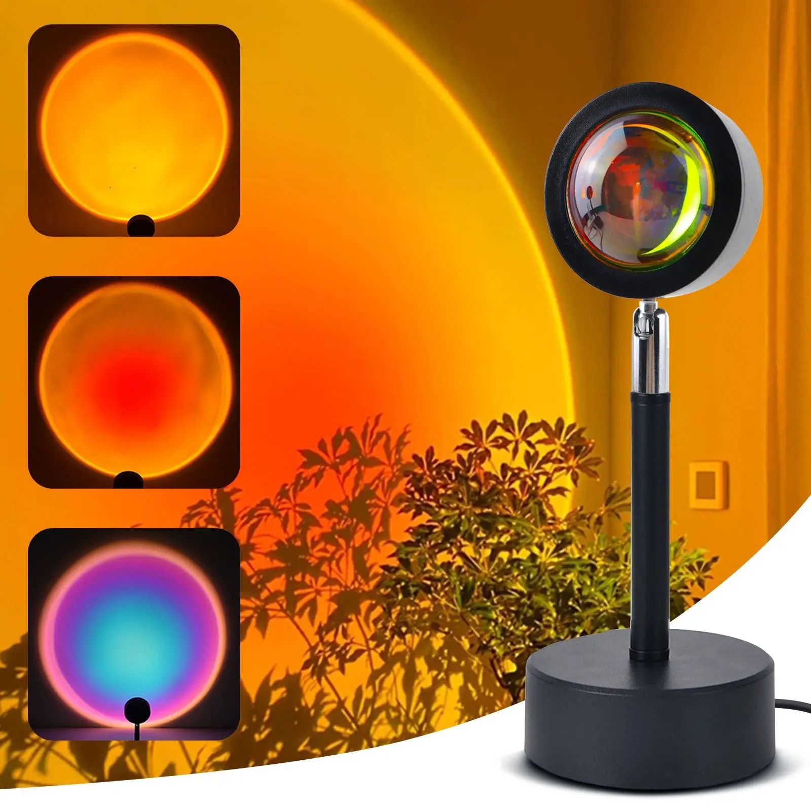 High Quality Sunset Projector Lamp with 16 Colors LED Mood Light for Photoshoot, TikTok Videos, Aesthetic Room Lighting, Home and Studio Décor