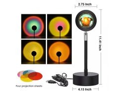 16 Colors Smart Sunset Lamp Projector USB Rainbow Ambient Light for Selfies, Photography, Aesthetic Bedroom, Home Decoration, and Live Streaming