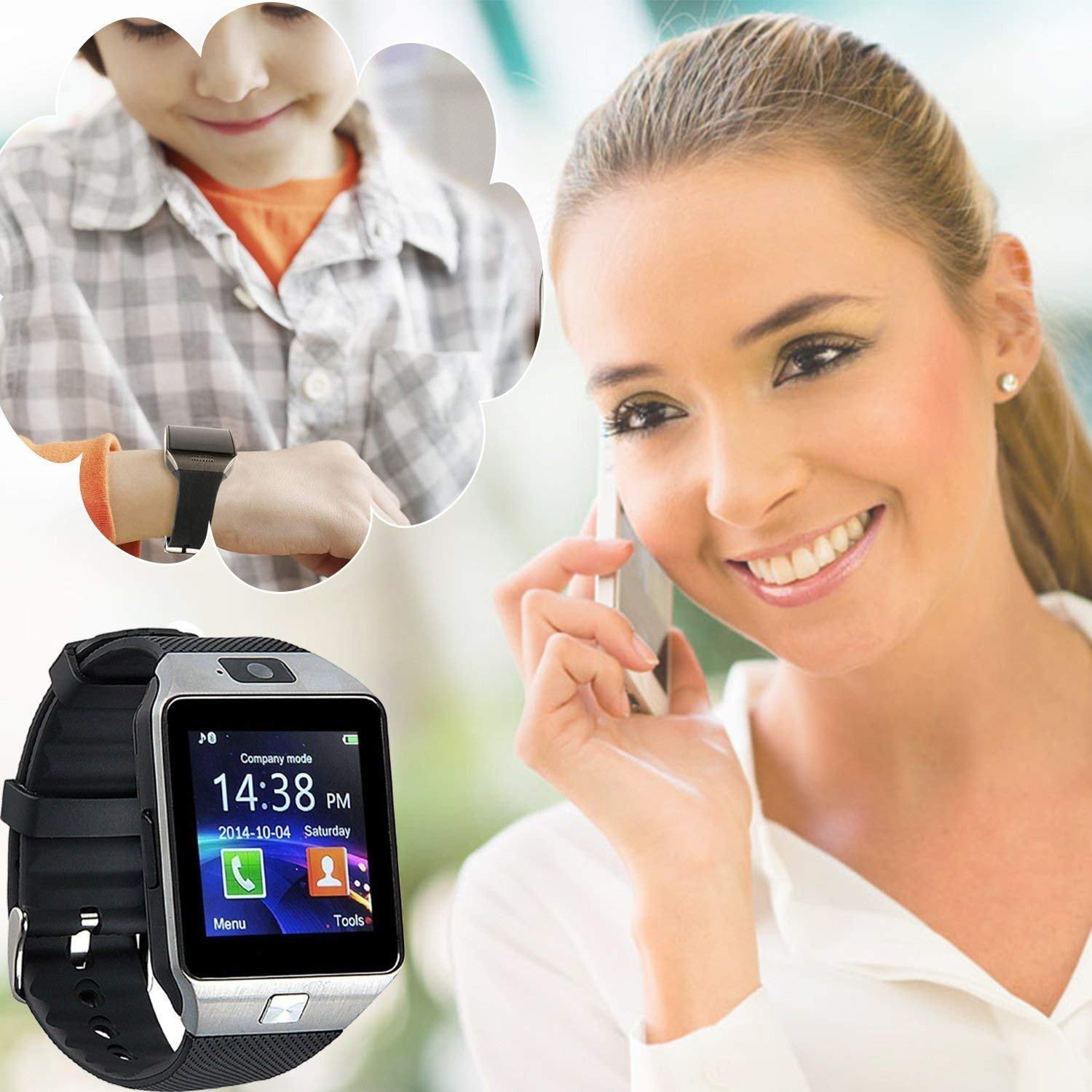 W007 Smartwatch with SIM Card, Memory Card & HD Camera | Works with Android and iOS Phones