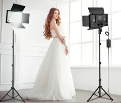 Professional Photo & Video LED Light Kit with 2.1m Stand – VARICOLOR Pro LED 800 & U600 600 LED Panel, Adjustable 3200K–6500K/5600K, Dimmable Brightness, AC/Battery Powered