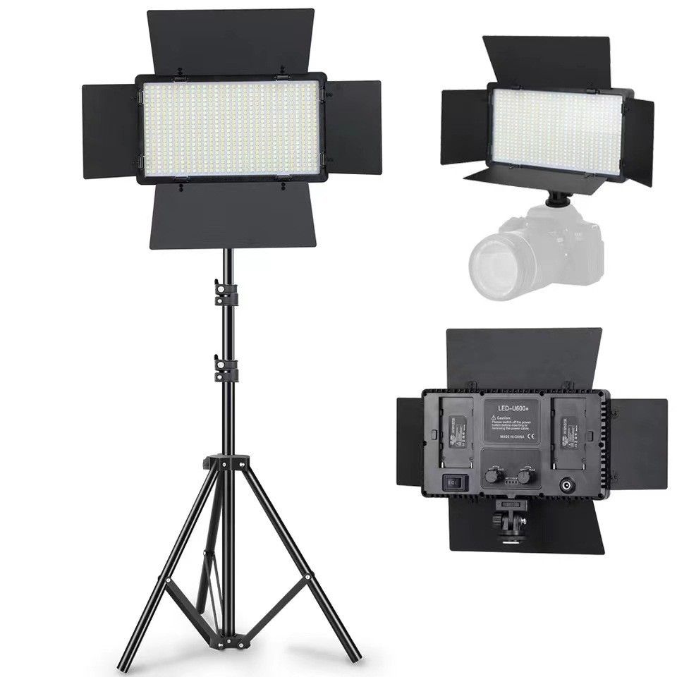 Professional Photo & Video LED Light Kit with 2.1m Stand – VARICOLOR Pro LED 800 & U600 600 LED Panel, Adjustable 3200K–6500K/5600K, Dimmable Brightness, AC/Battery Powered